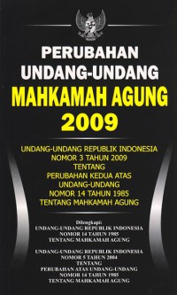 Perubahan Undang-Undang Mahkamah Agung 2009