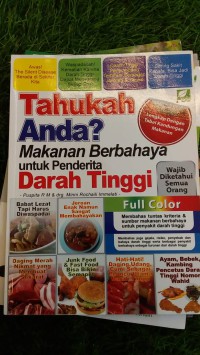 TAHUKAH ANDA? MAKANAN BERBAHAYA UNTUK PENDERITA DARAH TINGGI