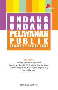 Undang-undang pelayanan publik Nomor 25 Tahun 2009